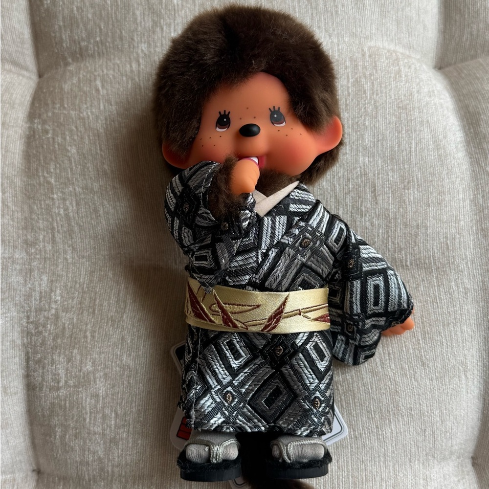 Rare Monchichi Kimono Doll Kyugetsu Okimono - From Tokyo Japan